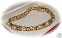 Vintage MA 14K Solid Yellow Gold Pearl Bracelet, 7