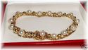 Vintage MA 14K Solid Yellow Gold Pearl Bracelet, 7