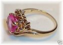 Vintage 10K Yellow Gold Pink Topaz Ring (8) 