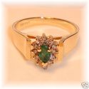 Vintage CID 10K Gold Emerald & Diamond Ring (7¼) 