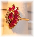 Vintage IK 14K Gold Ruby & Diamond Ring (6½) 