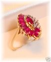 Vintage IK 14K Gold Ruby & Diamond Ring (6½) 