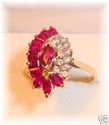 Vintage IK 14K Gold Ruby & Diamond Ring (6½) 