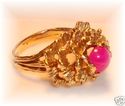 Vintage 14K Yellow Gold Pink Star Sapphire Ring (5