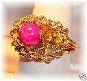 Vintage 14K Yellow Gold Pink Star Sapphire Ring (5