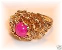 Vintage 14K Yellow Gold Pink Star Sapphire Ring (5