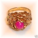 Vintage 14K Yellow Gold Pink Star Sapphire Ring (5