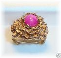 Vintage 14K Yellow Gold Pink Star Sapphire Ring (5