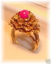 Vintage 14K Yellow Gold Pink Star Sapphire Ring (5