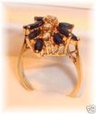 Vintage DRA 14K Gold Sapphire & Diamond Ring (8¾)