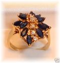 Vintage DRA 14K Gold Sapphire & Diamond Ring (8¾)