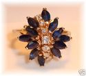 Vintage DRA 14K Gold Sapphire & Diamond Ring (8¾)