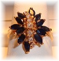 Vintage DRA 14K Gold Sapphire & Diamond Ring (8¾)