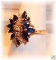 Vintage DRA 14K Gold Sapphire & Diamond Ring (8¾)