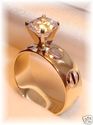 AJ 14K Yellow Gold Cubic Zirconia Ring (7½) 