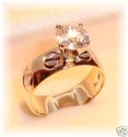 AJ 14K Yellow Gold Cubic Zirconia Ring (7½) 