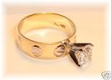 AJ 14K Yellow Gold Cubic Zirconia Ring (7½) 