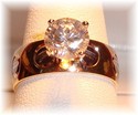 AJ 14K Yellow Gold Cubic Zirconia Ring (7½) 