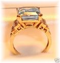 Vintage 14K Gold Sky Blue Topaz & Diamond Ring (6)