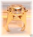 Enormous 14K Yellow Gold Clear Quartz Ring (7) 