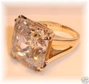 Enormous 14K Yellow Gold Clear Quartz Ring (7) 