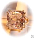 Enormous 14K Yellow Gold Clear Quartz Ring (7) 