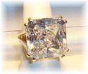 Enormous 14K Yellow Gold Clear Quartz Ring (7) 