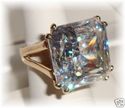 Enormous 14K Yellow Gold Clear Quartz Ring (7) 