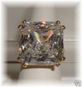 Enormous 14K Yellow Gold Clear Quartz Ring (7) 