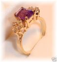 Vintage DRA 14K Gold Amethyst & Diamond Ring (6½)