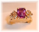 Vintage DRA 14K Gold Amethyst & Diamond Ring (6½)