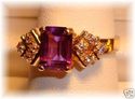 Vintage DRA 14K Gold Amethyst & Diamond Ring (6½)