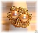 JJ 14K Yellow Gold Silver White Pearl Ring (8) 