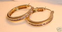 ADL 10K Gold Diamond Pierced Hoop Earrings