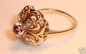 Vintage 14K Yellow Gold Ruby & Diamond Ring (4½) 