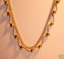 Italian 585 14K Yellow Gold Beaded Necklace, 18”