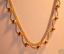 Italian 585 14K Yellow Gold Beaded Necklace, 18”