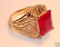 Vintage JTC 969 10K Gold Ruby Filigree Ring (4¼) 