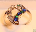 14K White Gold Multi-Gem - Diamond Ring (7 ¼) 