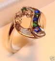 14K White Gold Multi-Gem - Diamond Ring (7 ¼) 