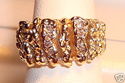 Vintage FM 14K Gold Diamond Nugget Ring (6¼) 