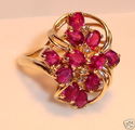 Vintage 585 14K Yellow Gold Ruby & Diamond Ring (4