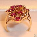 Vintage 585 14K Yellow Gold Ruby & Diamond Ring (4