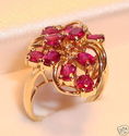 Vintage 585 14K Yellow Gold Ruby & Diamond Ring (4