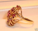 Vintage 585 14K Yellow Gold Ruby & Diamond Ring (4