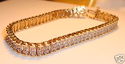 Vintage 10K Solid Gold Diamond Bracelet, 7”