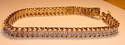 Vintage 10K Solid Gold Diamond Bracelet, 7”