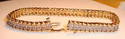 Vintage 10K Solid Gold Diamond Bracelet, 7”