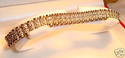 Vintage 10K Solid Gold Diamond Bracelet, 7”