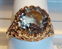 Vintage 14K Gold Smoky Quartz Filigree Ring (9) 